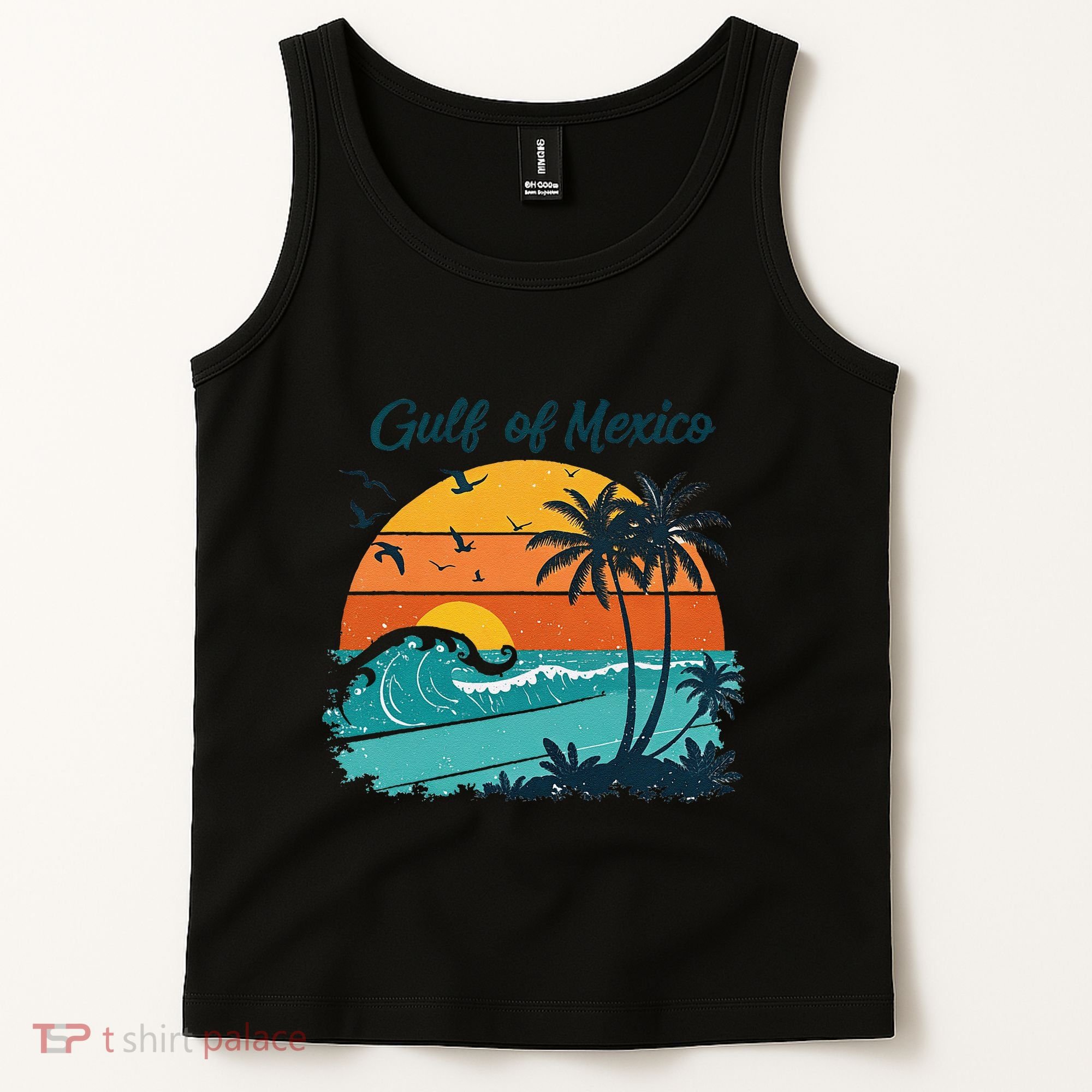 Funny Gulf Of Mexico Beach Palms Summer Vacation Tank Top