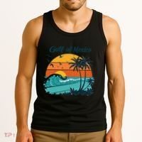 Funny Gulf Of Mexico Beach Palms Summer Vacation Tank Top thumb 3