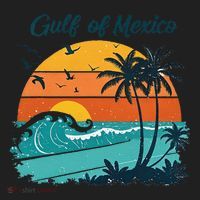 Funny Gulf Of Mexico Beach Palms Summer Vacation Golf Towel thumb 3