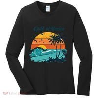 Funny Gulf Of Mexico Beach Palms Summer Vacation Women's Long Sleeve Shirt thumb 0