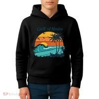 Funny Gulf Of Mexico Beach Palms Summer Vacation Kids Hoodie thumb 4