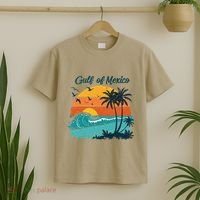 Funny Gulf Of Mexico Beach Palms Summer Vacation T-Shirt thumb 2
