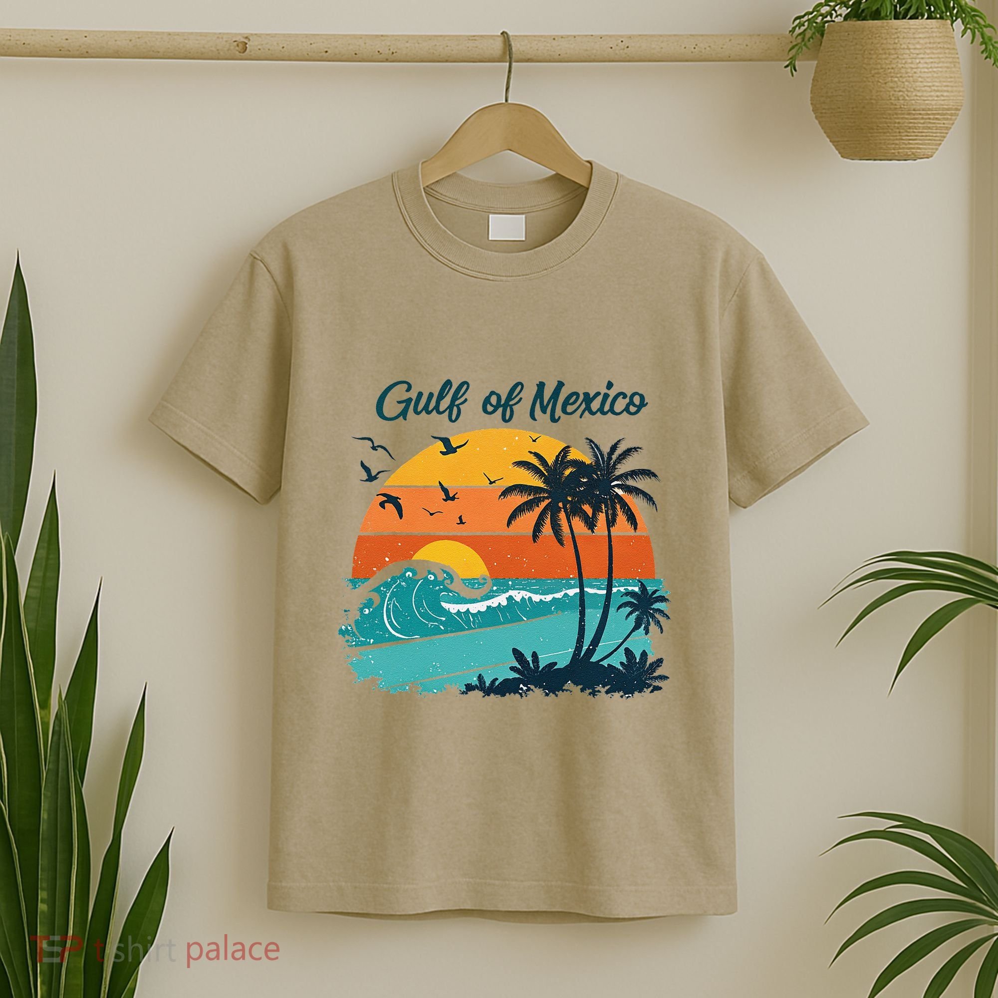 Funny Gulf Of Mexico Beach Palms Summer Vacation T-Shirt