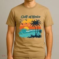 Funny Gulf Of Mexico Beach Palms Summer Vacation T-Shirt thumb 3