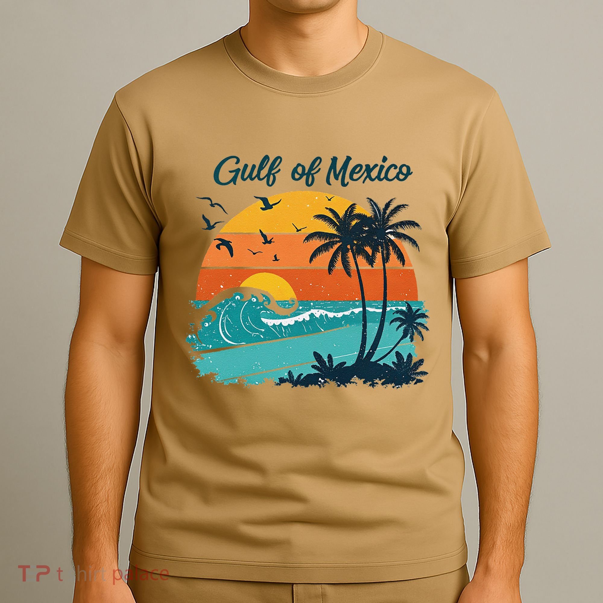 Funny Gulf Of Mexico Beach Palms Summer Vacation T-Shirt