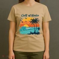 Funny Gulf Of Mexico Beach Palms Summer Vacation T-Shirt thumb 4