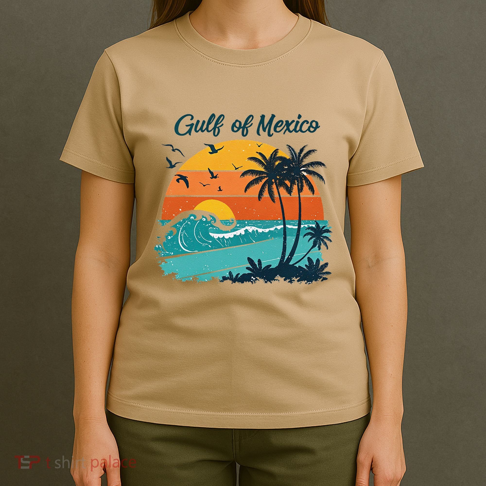 Funny Gulf Of Mexico Beach Palms Summer Vacation T-Shirt