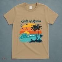Funny Gulf Of Mexico Beach Palms Summer Vacation T-Shirt thumb 5