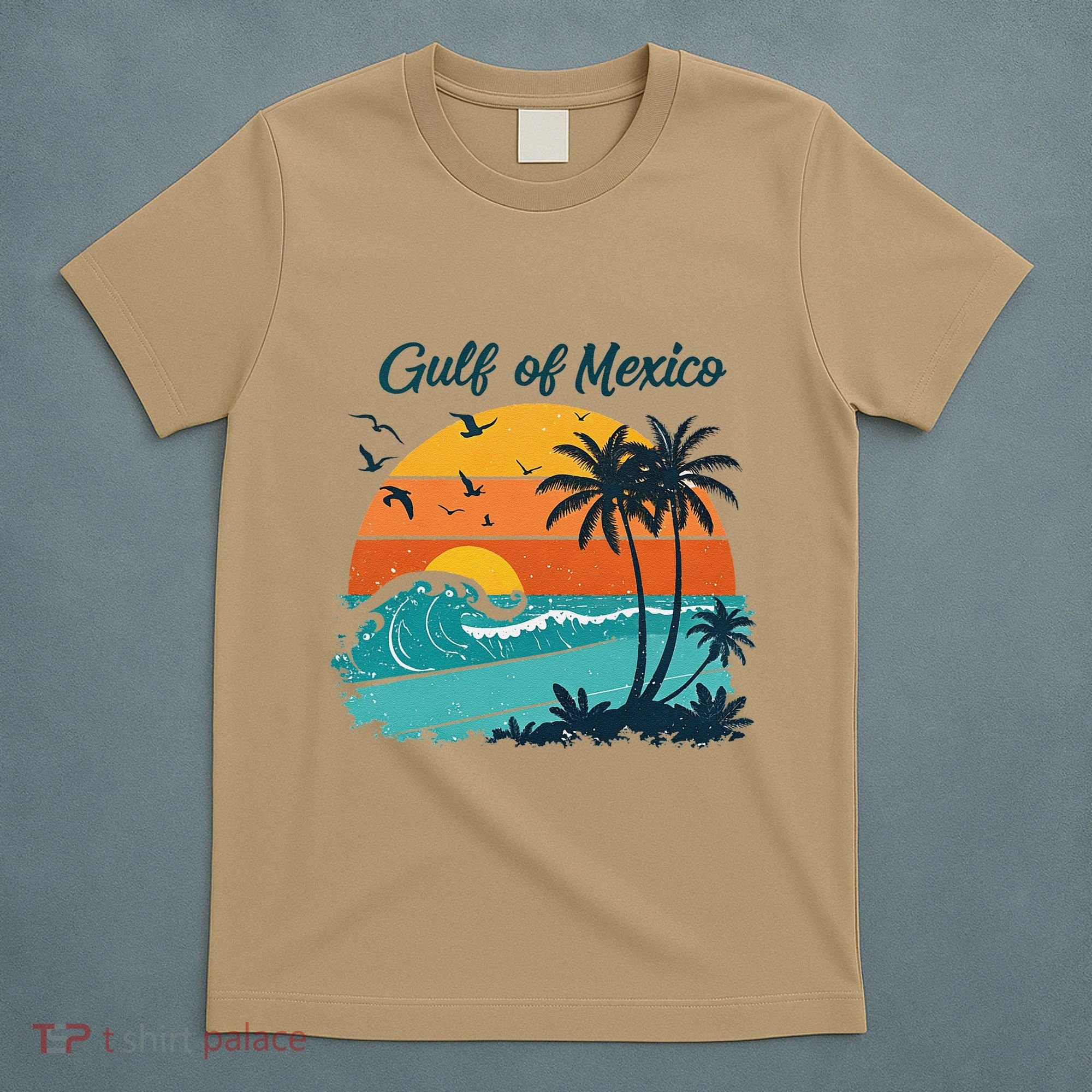 Funny Gulf Of Mexico Beach Palms Summer Vacation T-Shirt