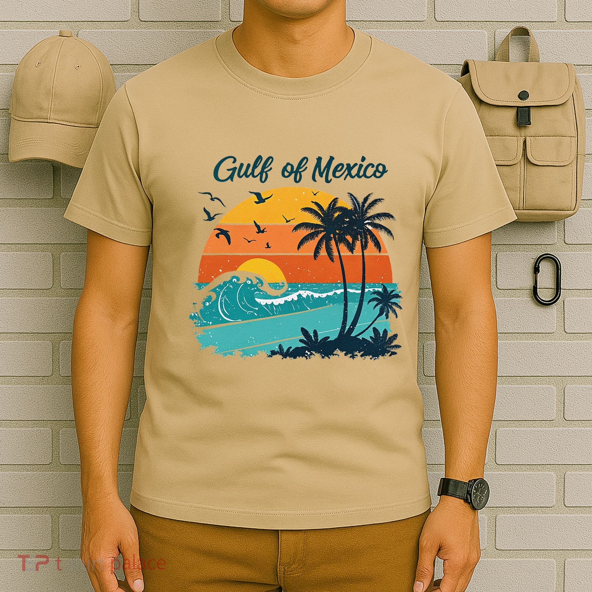 Funny Gulf Of Mexico Beach Palms Summer Vacation T-Shirt