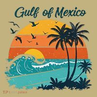 Funny Gulf Of Mexico Beach Palms Summer Vacation Mousepad thumb 1
