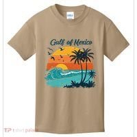 Funny Gulf Of Mexico Beach Palms Summer Vacation Kids T-Shirt thumb 0