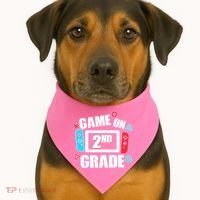 Funny Game On 2nd Second Grade USA-Made Doggie Bandana thumb 1