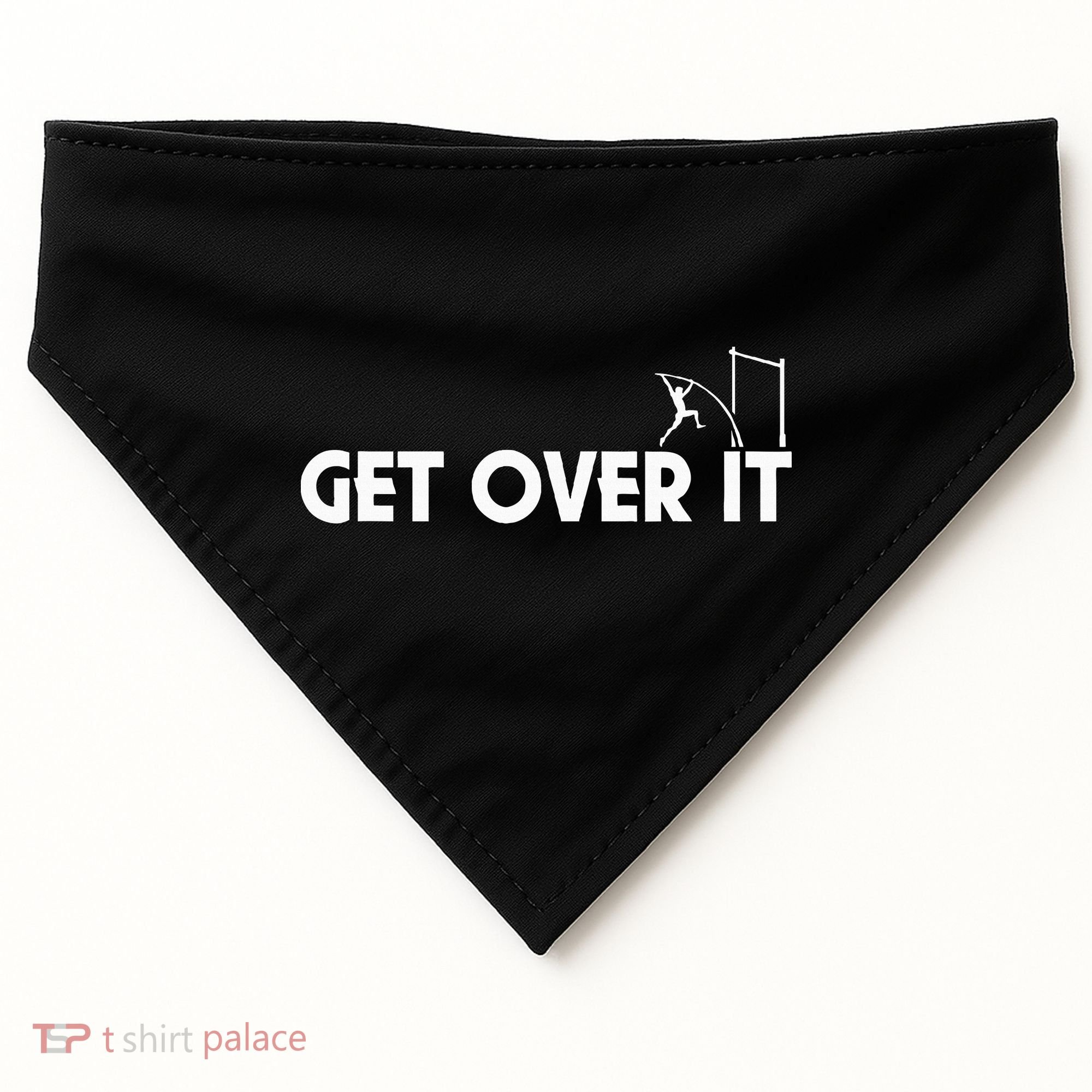 Funny Get Over It Pole Vault USA-Made Doggie Bandana