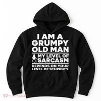 Funny Grumpy Old Man Art For Dad Grandpa Old People Hoodie thumb 0