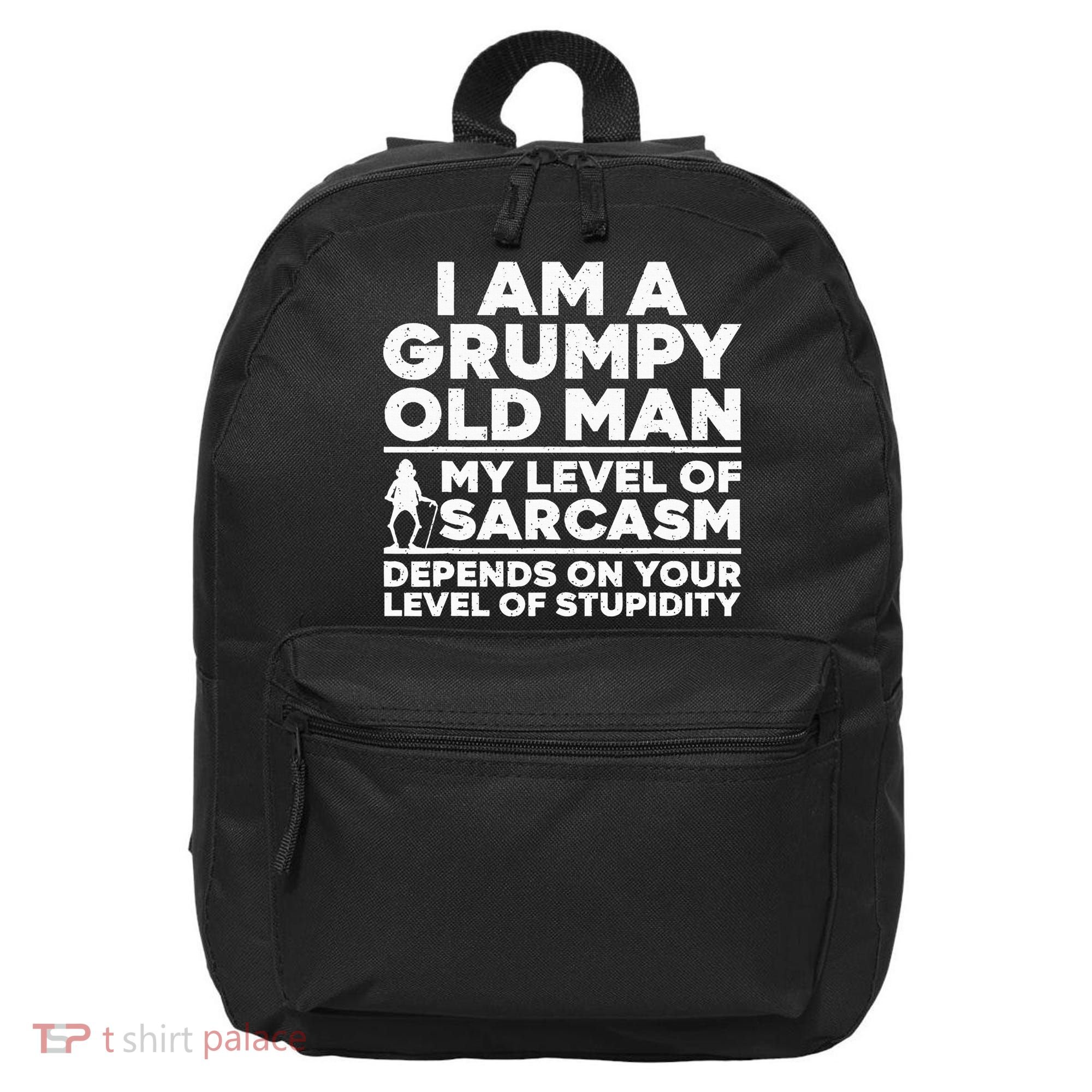 Funny Grumpy Old Man Art For Dad Grandpa Old People 16 in Basic Backpack