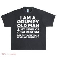 Funny Grumpy Old Man Art For Dad Grandpa Old People Urban Oversized Heavyweight T-Shirt thumb 0