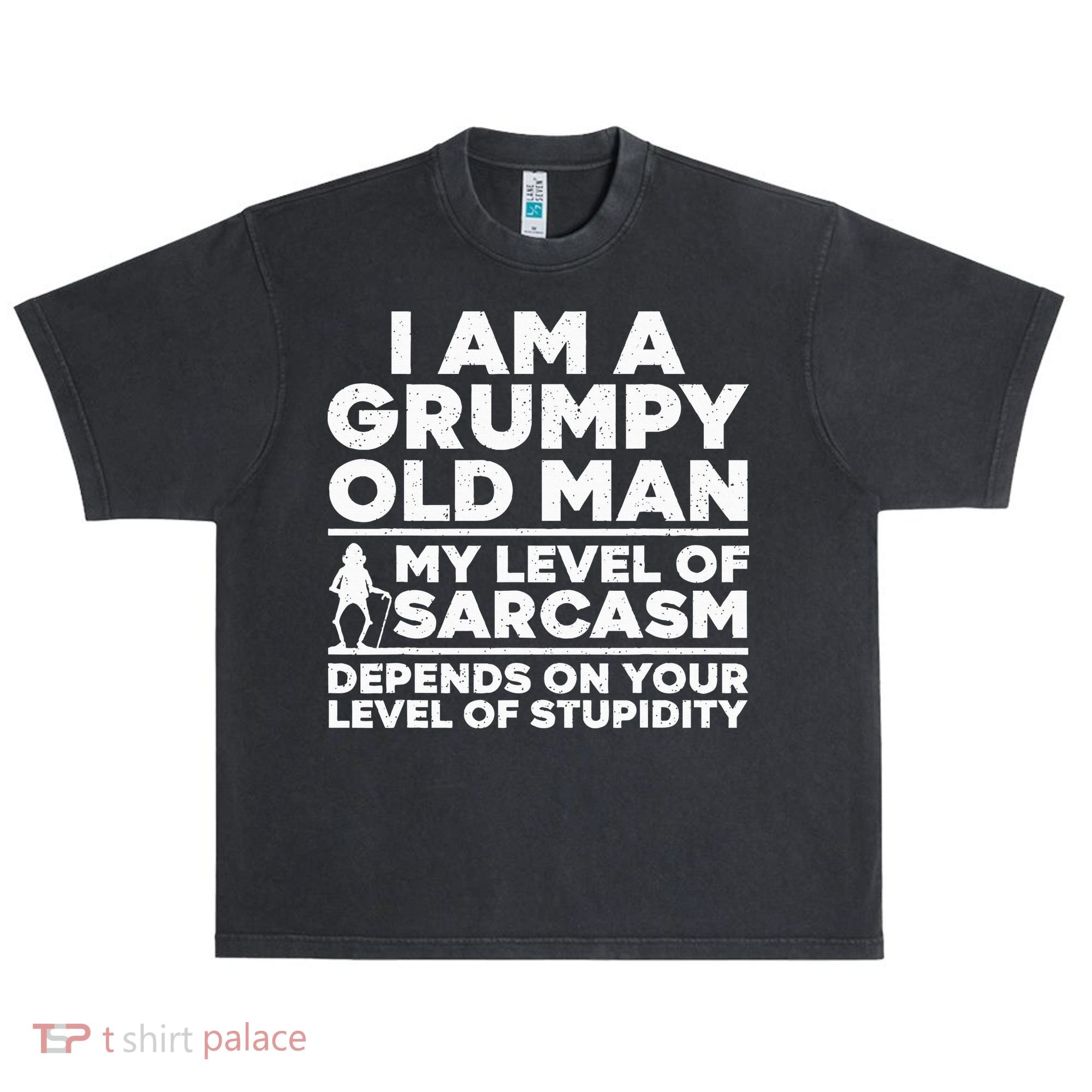 Funny Grumpy Old Man Art For Dad Grandpa Old People Urban Oversized Heavyweight T-Shirt