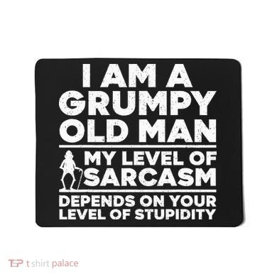 Funny Grumpy Old Man Art For Dad Grandpa Old People Mousepad