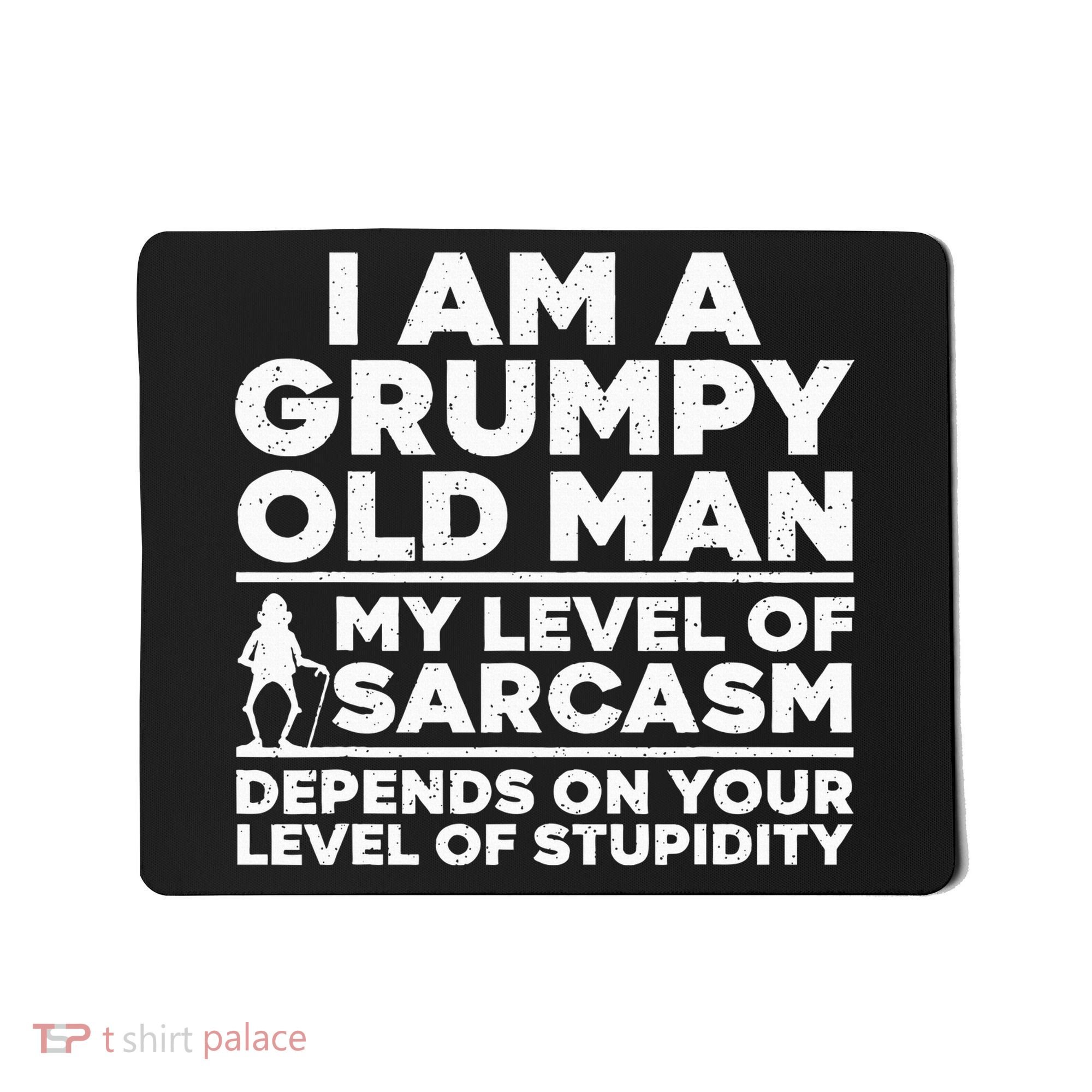 Funny Grumpy Old Man Art For Dad Grandpa Old People Mousepad