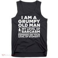 Funny Grumpy Old Man Art For Dad Grandpa Old People Tank Top thumb 0