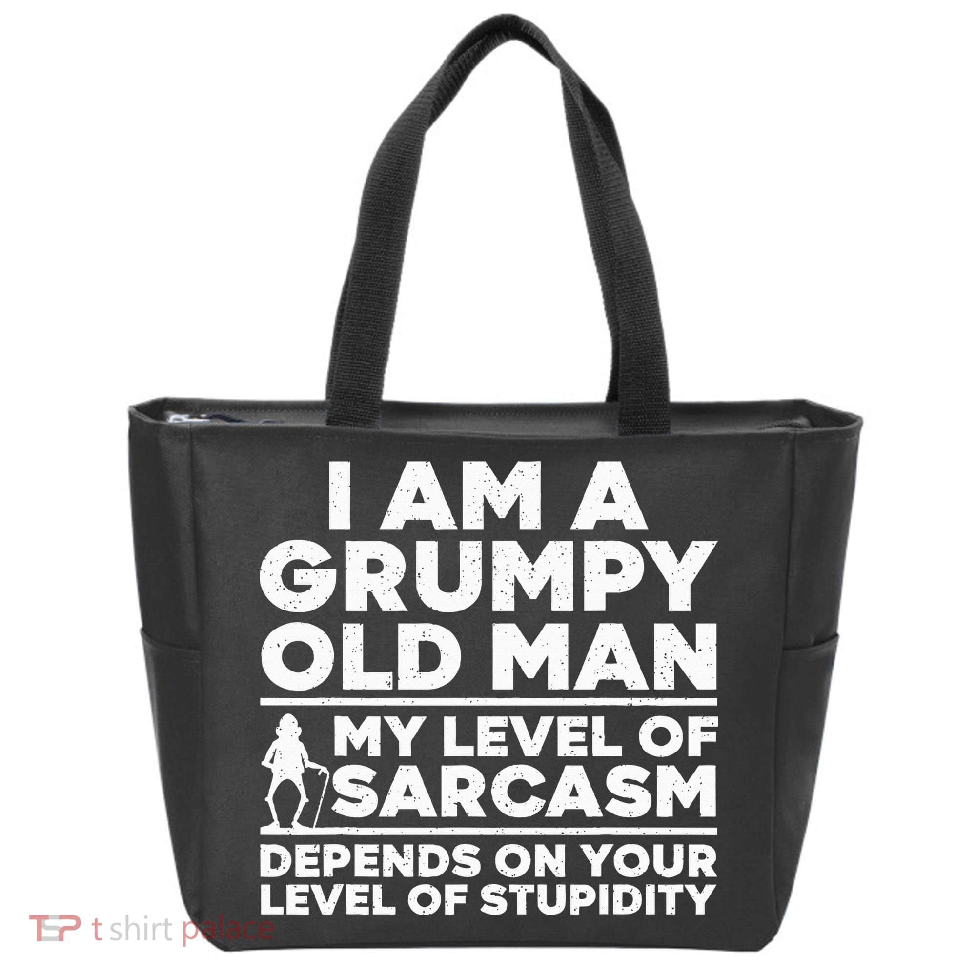 Funny Grumpy Old Man Art For Dad Grandpa Old People Tote Bag