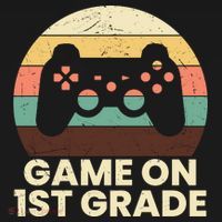 Funny Game On 1st Grade Vintage Back To School T-Shirt thumb 7