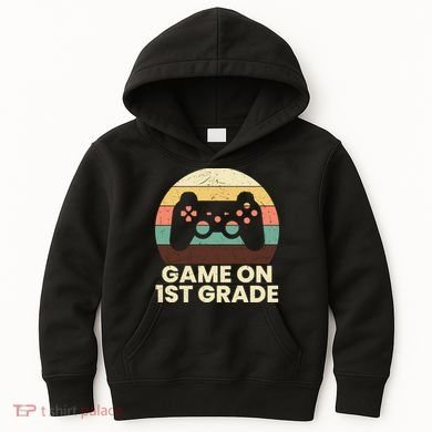 Funny Game On 1st Grade Vintage Back To School Kids Hoodie