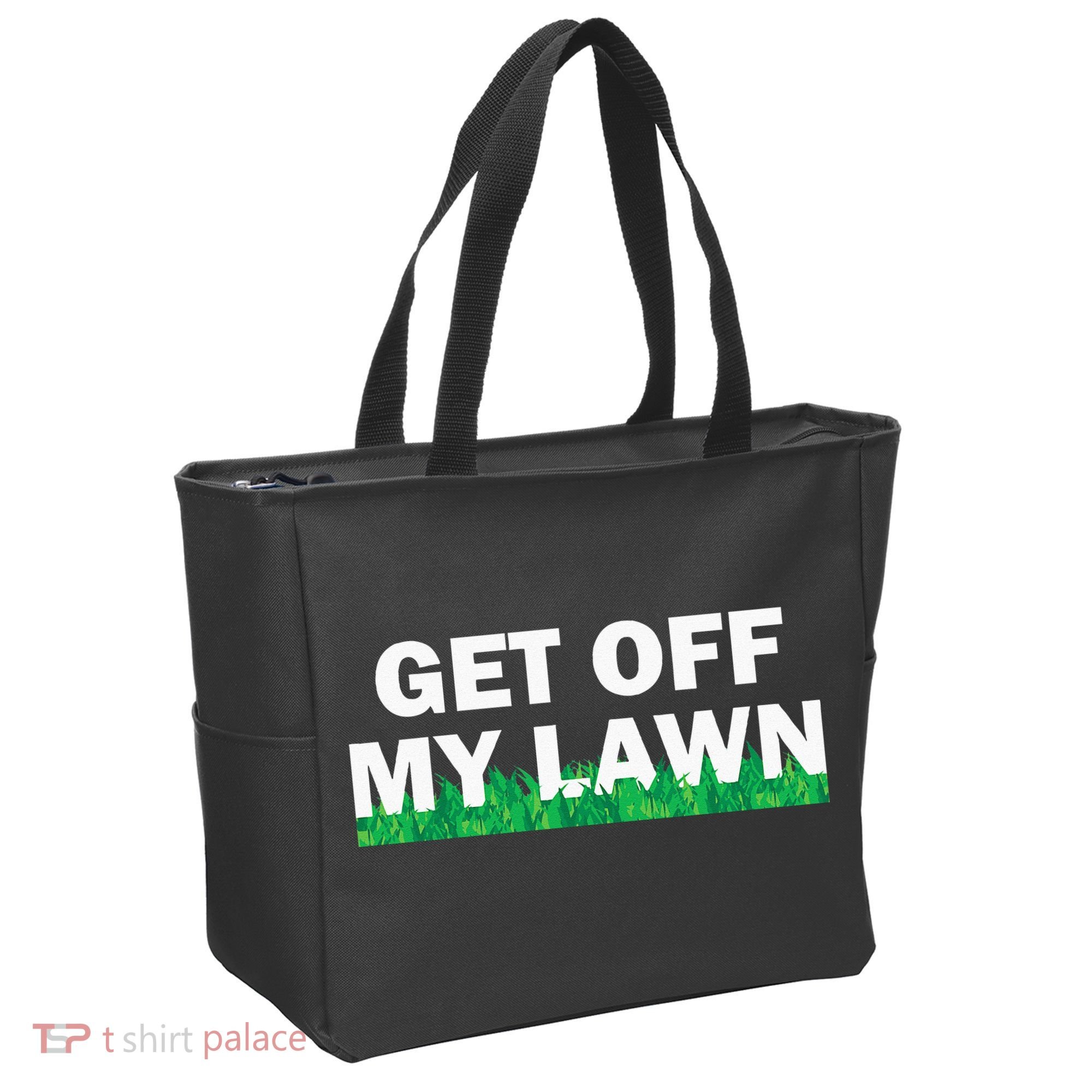 Funny Get Off My Lawn Quote Landscaping Gardening Tote Bag