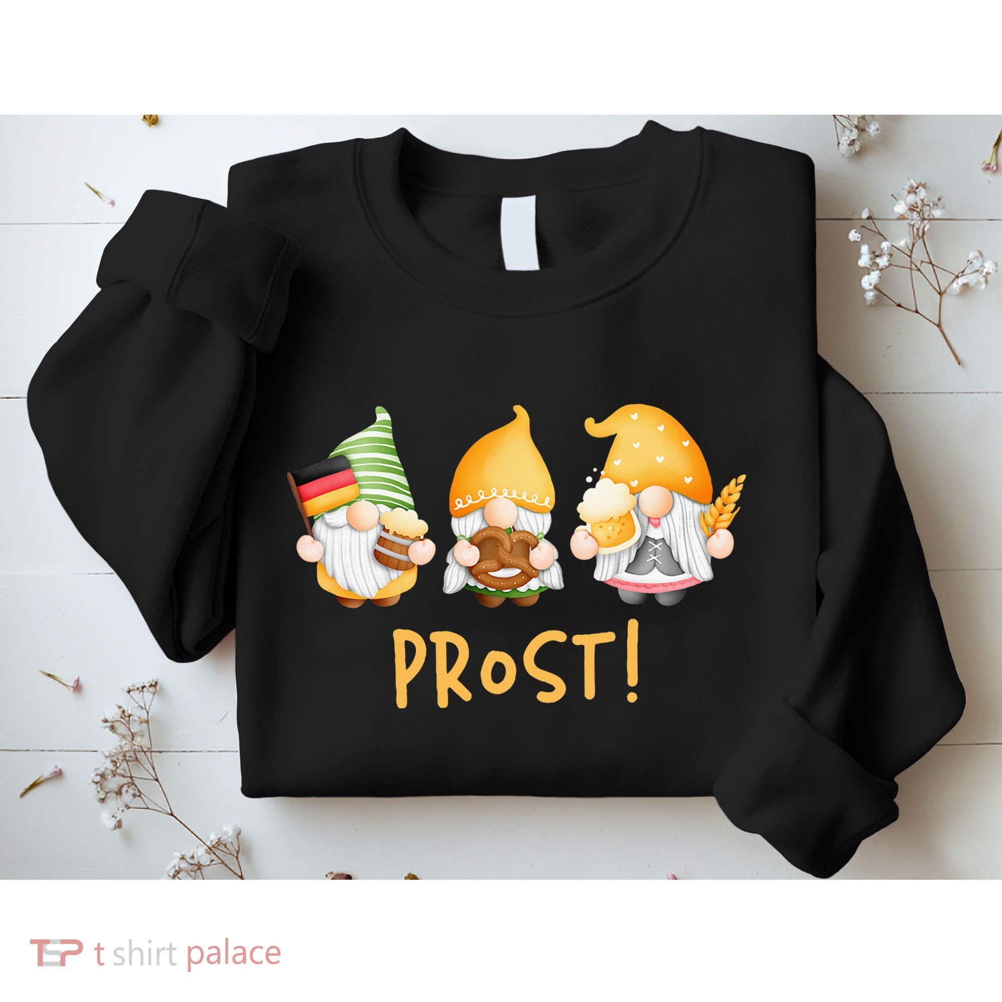 Fun Gnomes Oktoberfest Prost Beer Pretzel German Flag Sweatshirt