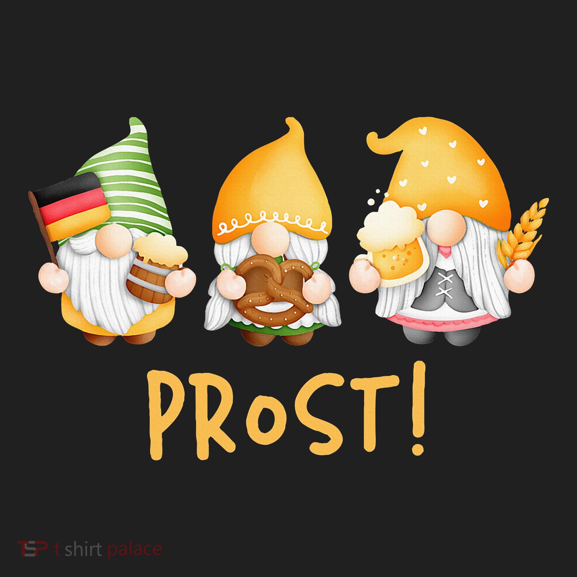 Fun Gnomes Oktoberfest Prost Beer Pretzel German Flag Beanie