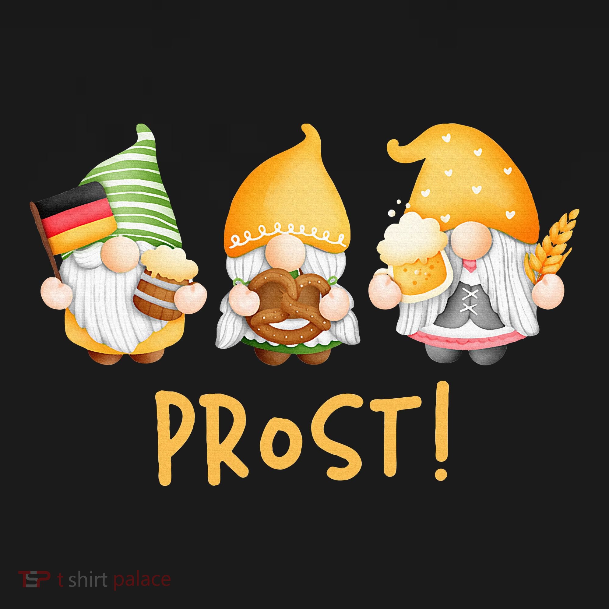 Fun Gnomes Oktoberfest Prost Beer Pretzel German Flag Visor