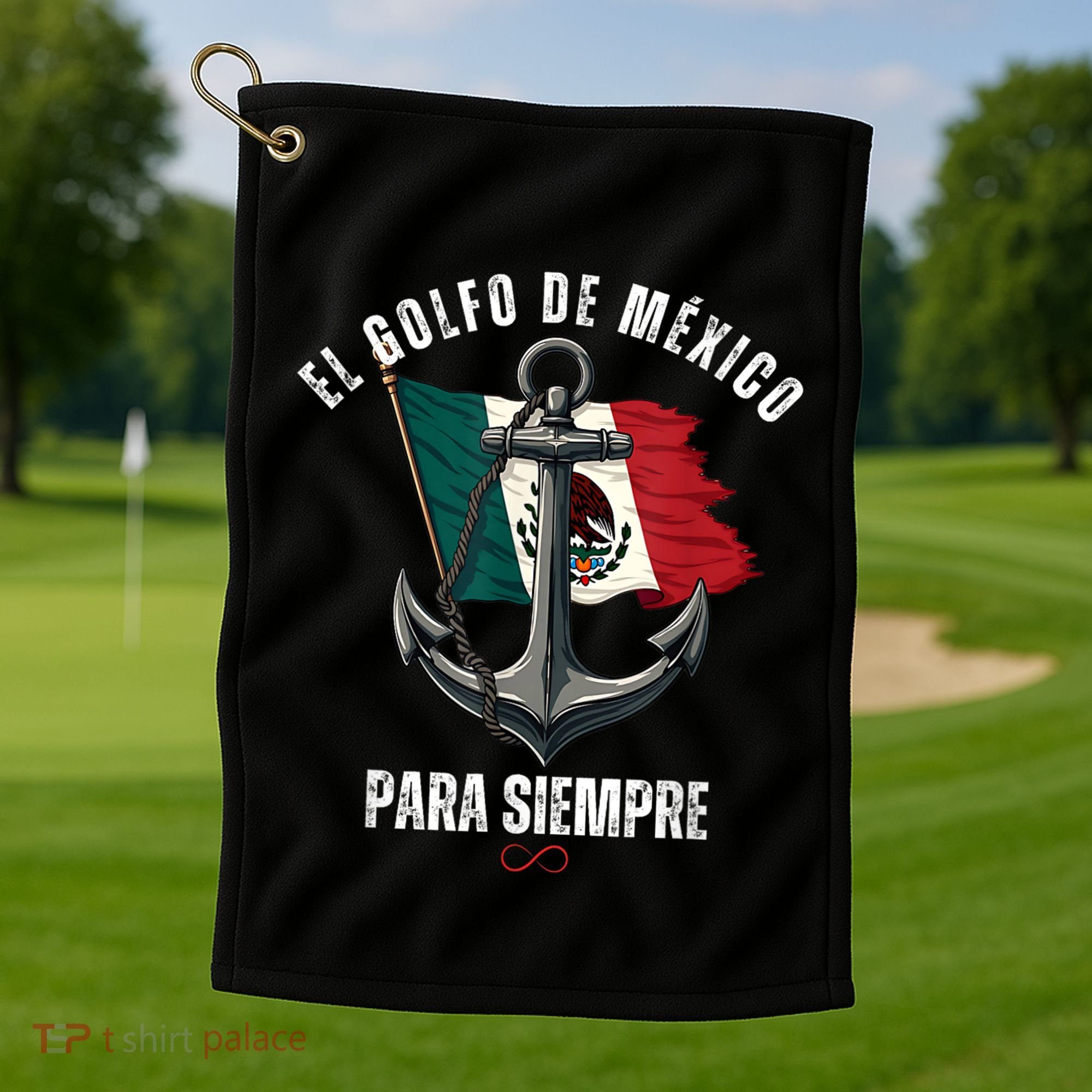 Forever Gulf Of Mexico Falg 1550 Liberal El Golfo De Mexico Golf Towel