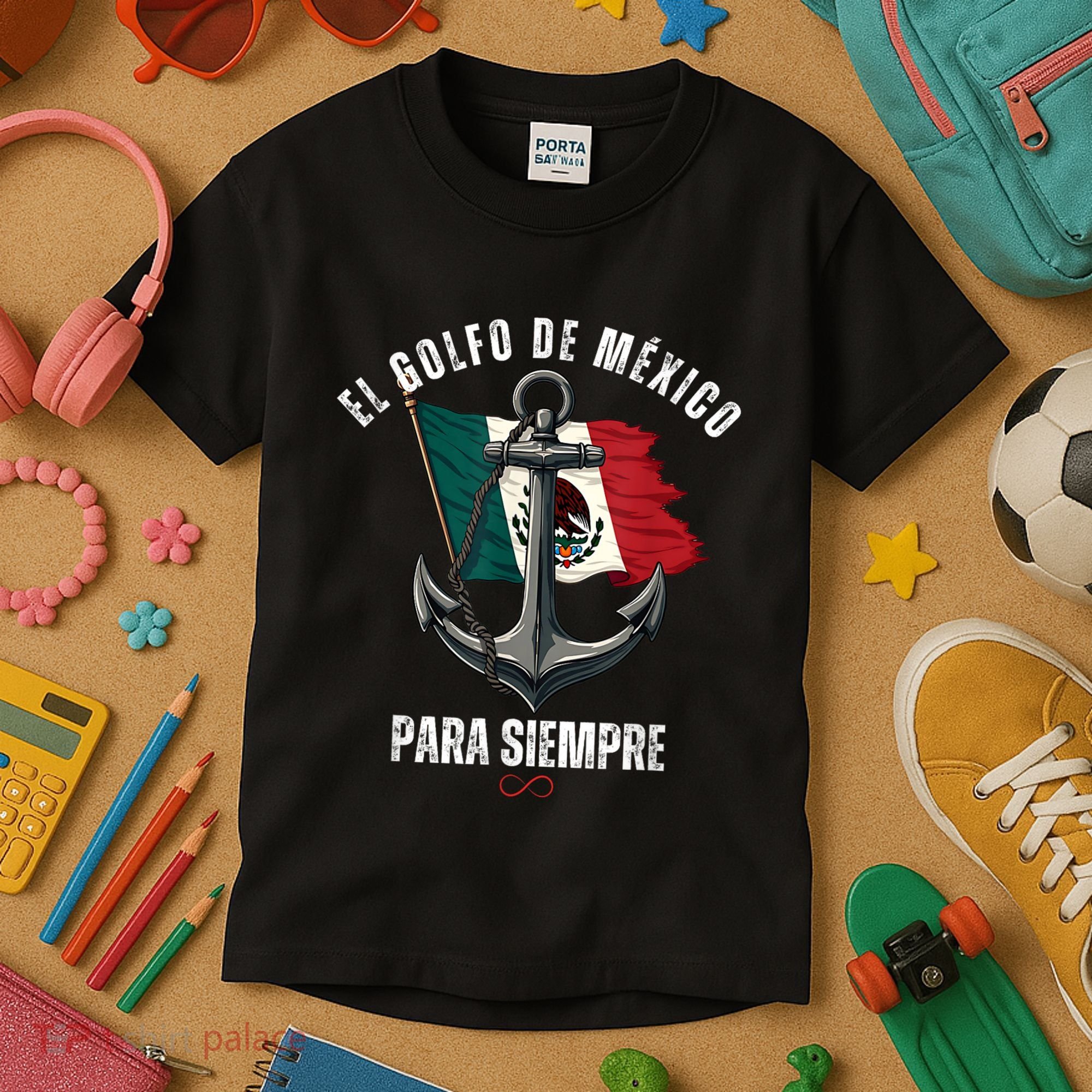Forever Gulf Of Mexico Falg 1550 Liberal El Golfo De Mexico Kids T-Shirt
