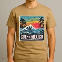 Forever Gulf Of Mexico Since 1550 Retro Vintage Beach Sunset T-Shirt thumb 3