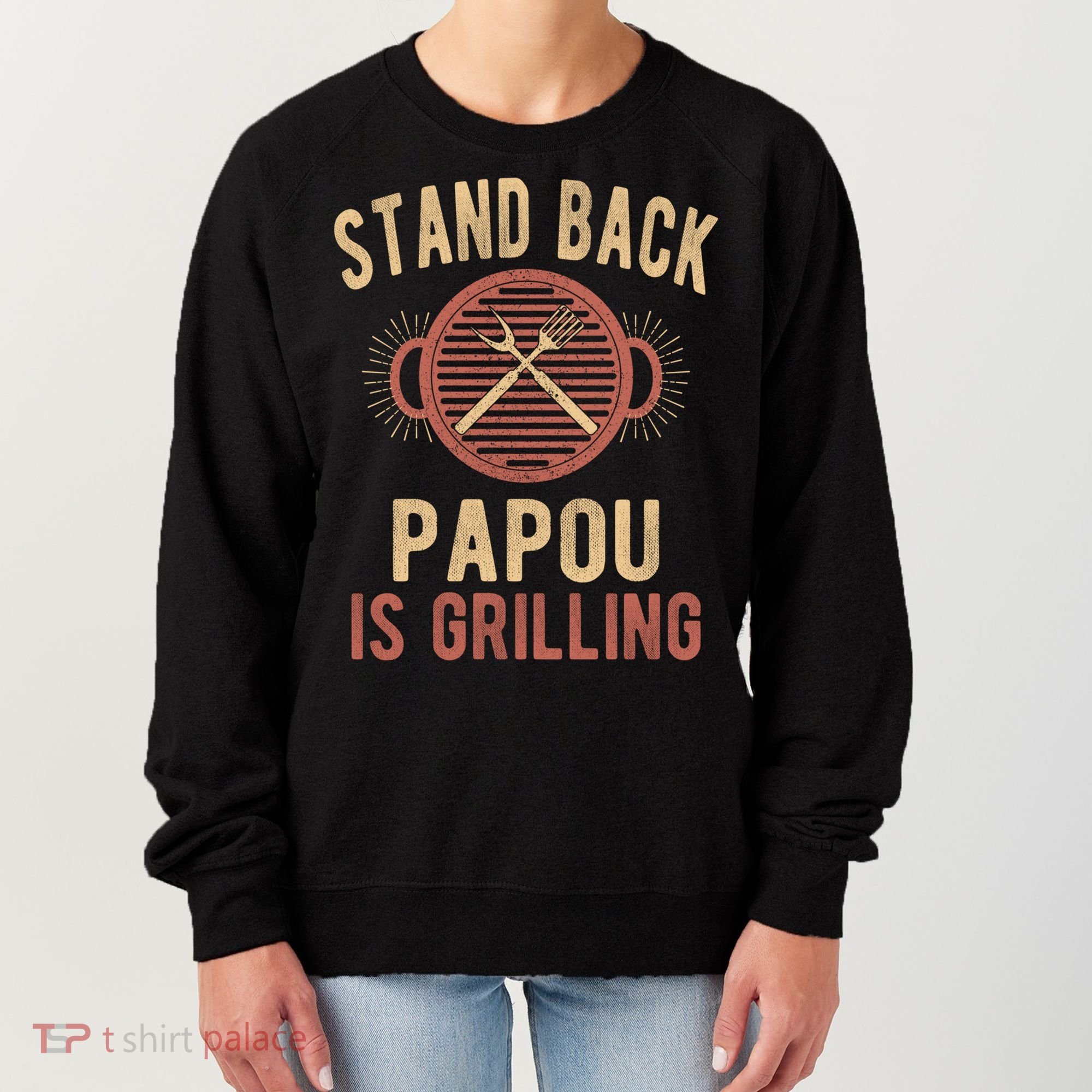 Funny Grilling Papou Bbq Papou Grandpa Cool Gift Women's Sweatshirt