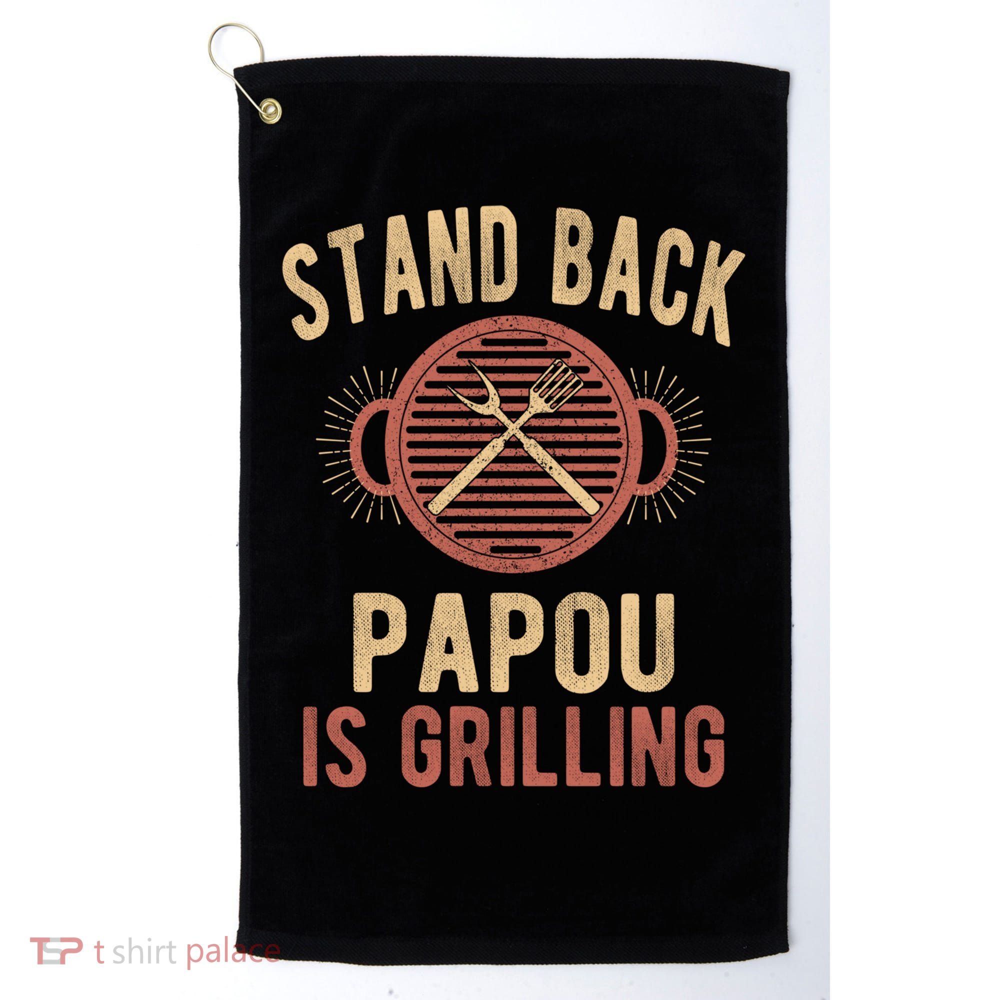 Funny Grilling Papou Bbq Papou Grandpa Cool Gift Golf Towel
