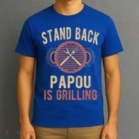 Funny Grilling Papou Bbq Papou Grandpa Cool Gift T-Shirt thumb 3