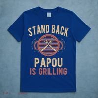 Funny Grilling Papou Bbq Papou Grandpa Cool Gift T-Shirt thumb 5