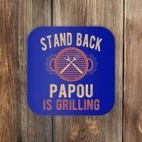 Funny Grilling Papou Bbq Papou Grandpa Cool Gift Coaster thumb 0