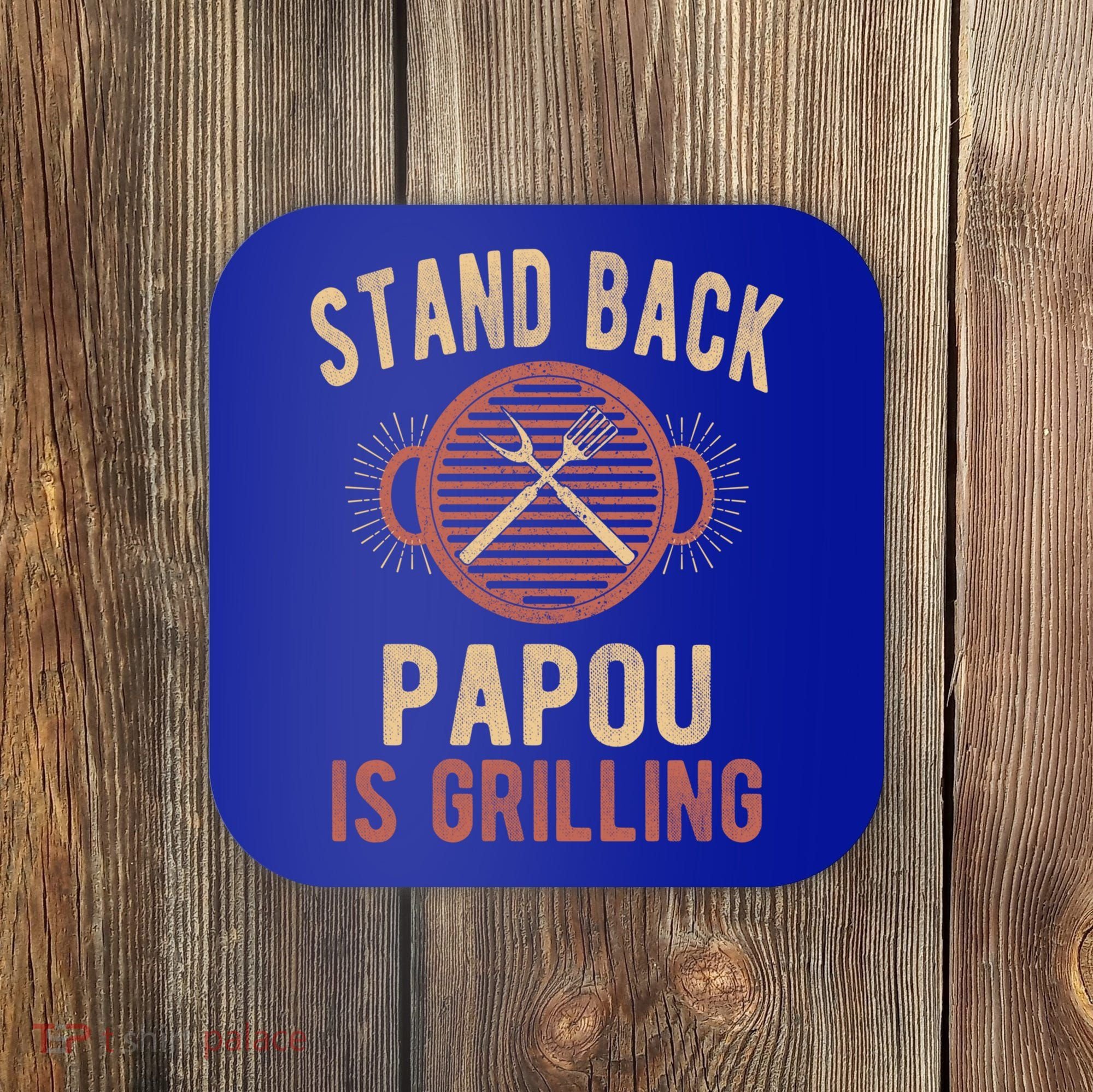 Funny Grilling Papou Bbq Papou Grandpa Cool Gift Coaster