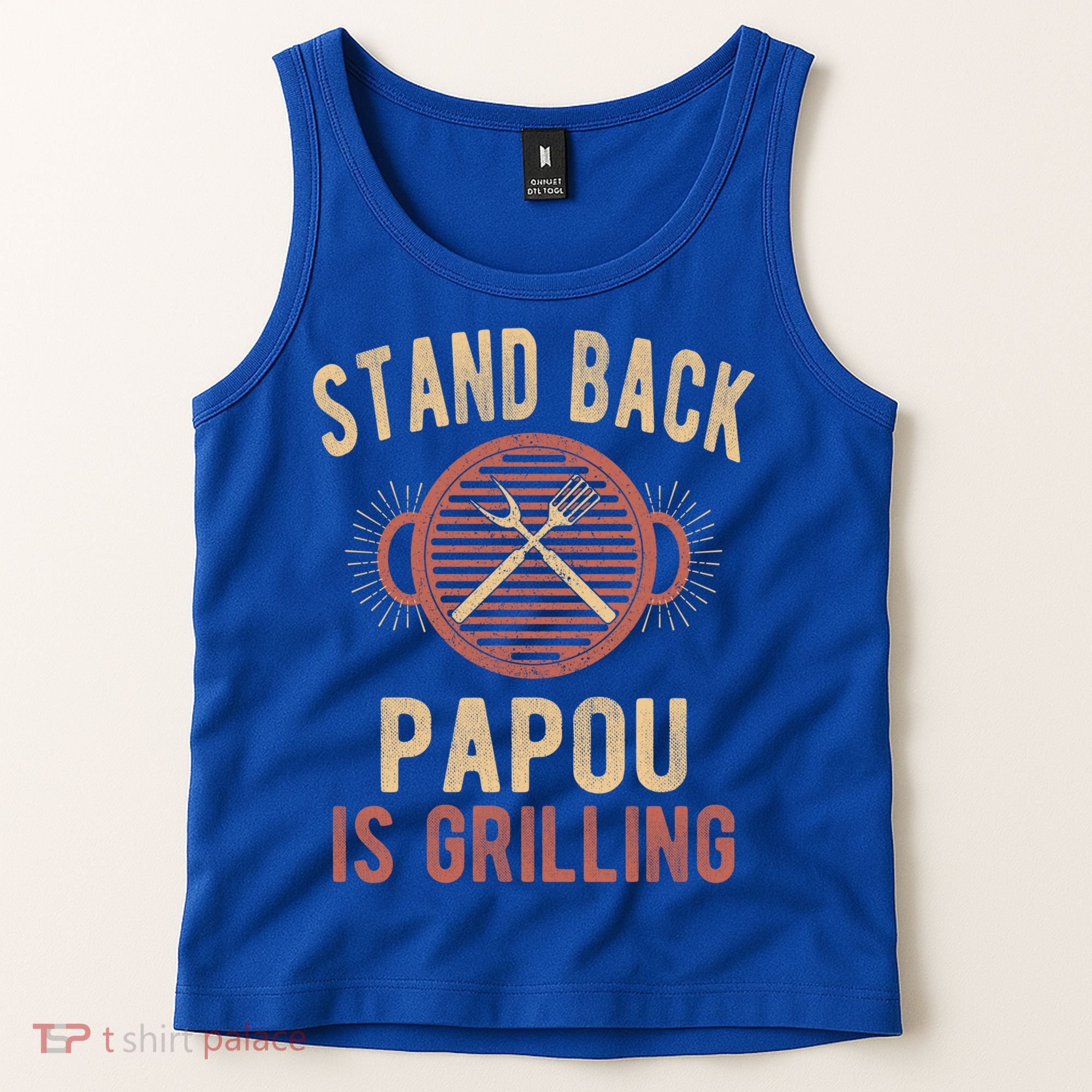 Funny Grilling Papou Bbq Papou Grandpa Cool Gift Tank Top