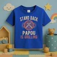 Funny Grilling Papou Bbq Papou Grandpa Cool Gift Toddler T-Shirt thumb 3