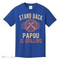 Funny Grilling Papou Bbq Papou Grandpa Cool Gift Kids T-Shirt thumb 0