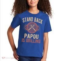 Funny Grilling Papou Bbq Papou Grandpa Cool Gift Kids T-Shirt thumb 2
