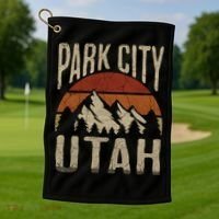 Funny Gift Park City Utah Nature Hiking Golf Towel thumb 1
