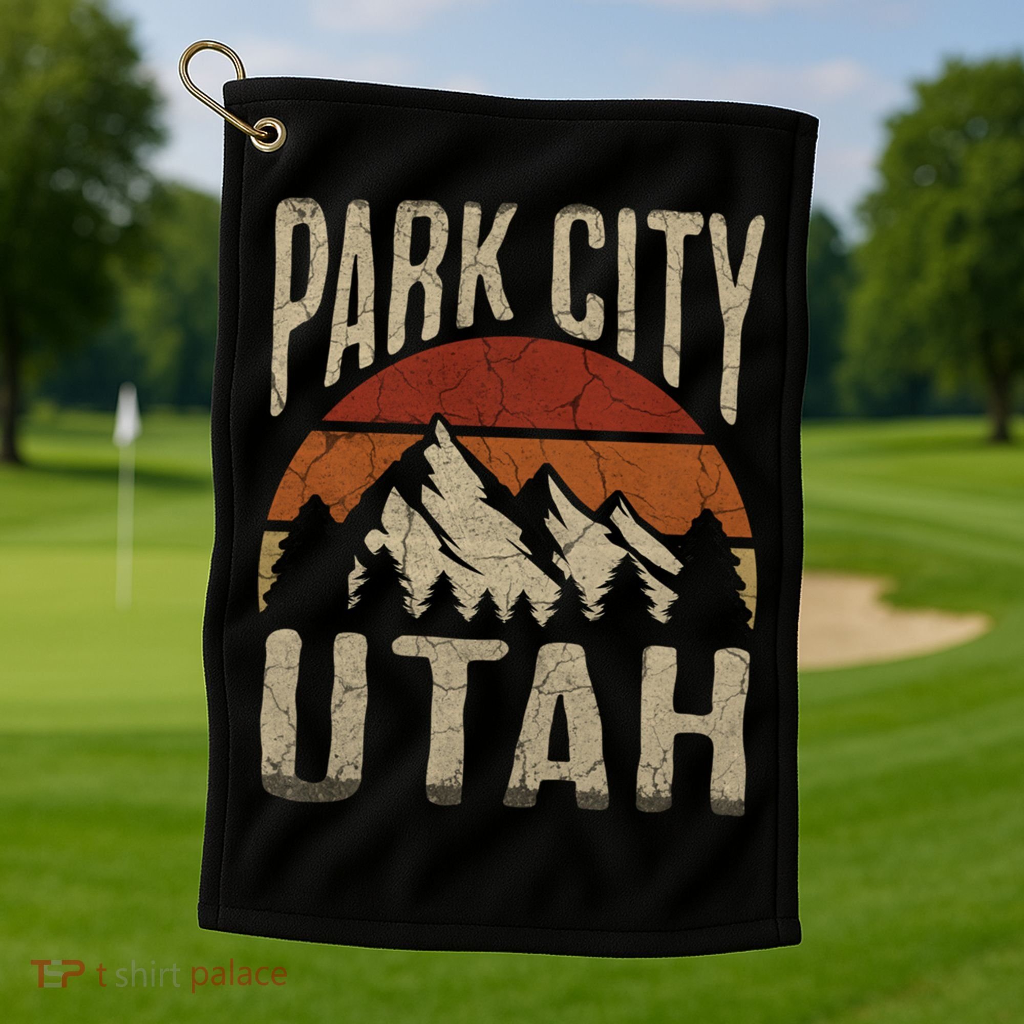Funny Gift Park City Utah Nature Hiking Golf Towel
