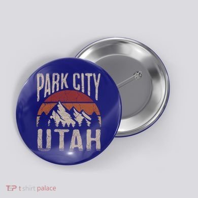 Funny Gift Park City Utah Nature Hiking Button