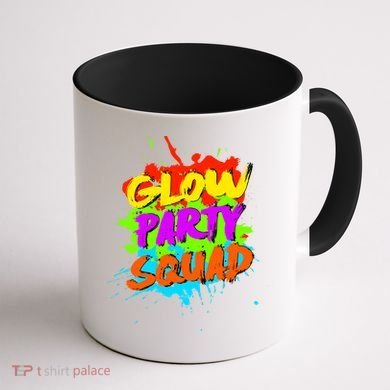 Funny Glow Party Squad Colorful Splash Retro Costume Party Gift Coffee Mug back