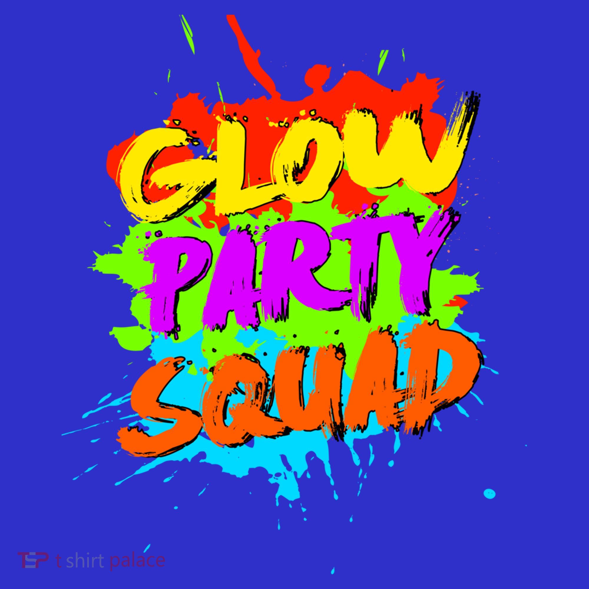 Funny Glow Party Squad Colorful Splash Retro Costume Party Gift T-Shirt